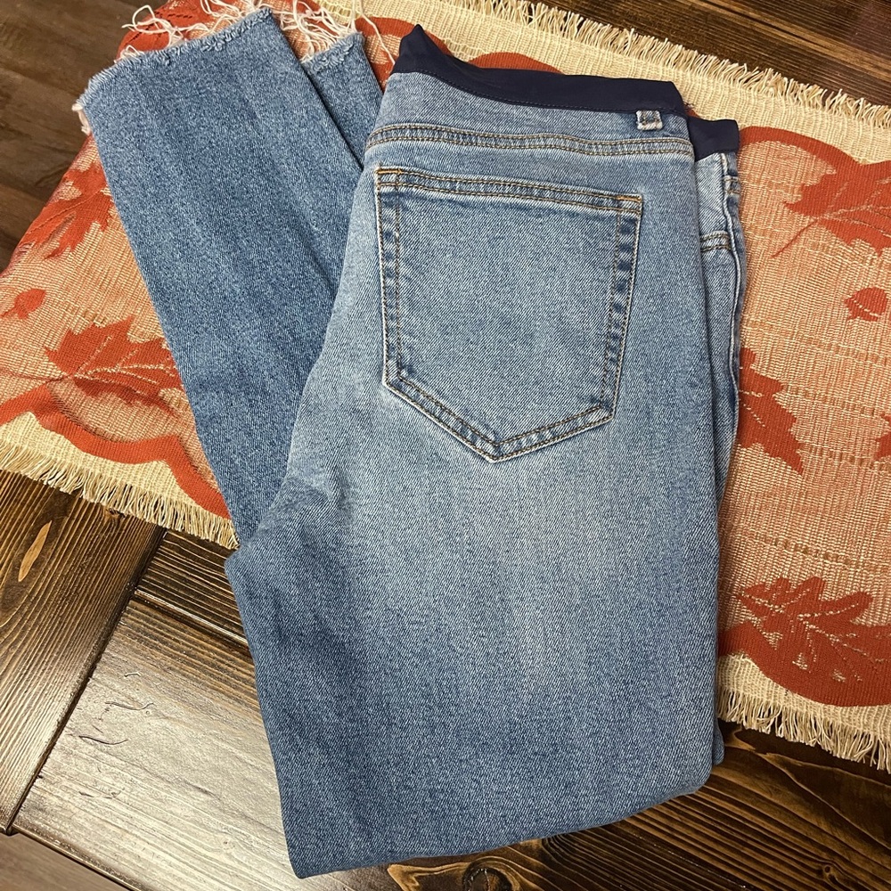 Pink Lily Distress Maternity Jeans
